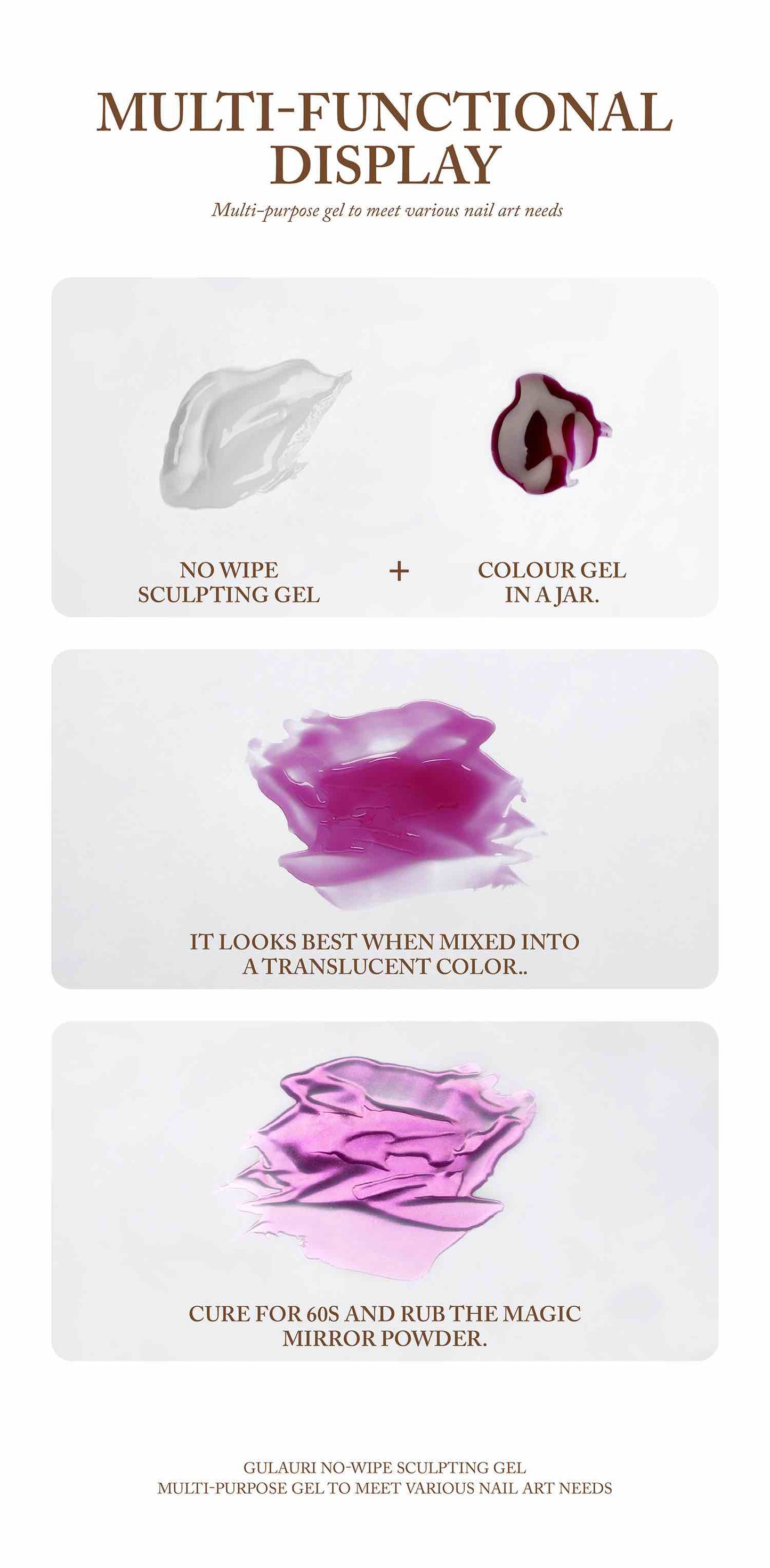Gulauri 3D Sculpting Gel | No-Wipe Gel - Clear 20gm