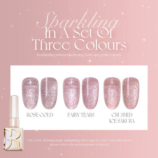 Gulauri Pastel Flashing Glitter Gel 3 pack
