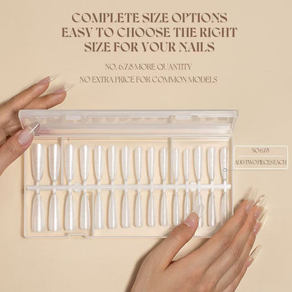 Gulauri Half Cover Soft Gel Tips - Long Almond 240pce