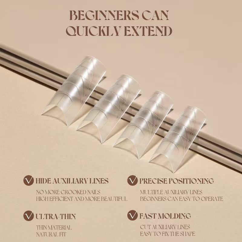 Gulauri Half Cover Soft Gel Tips - Long Almond 240pce