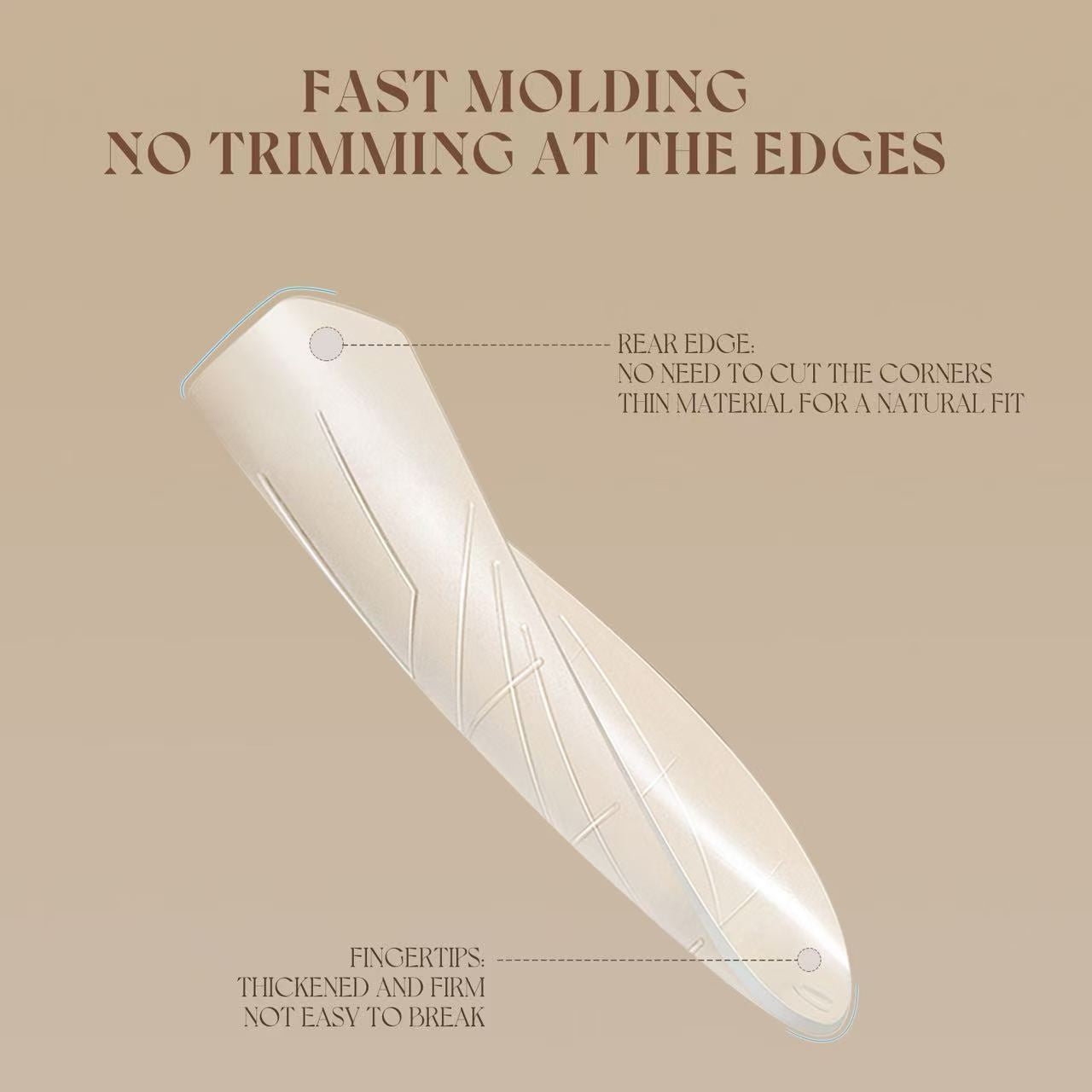 Gulauri Half Cover Soft Gel Tips - Long Almond 240pce