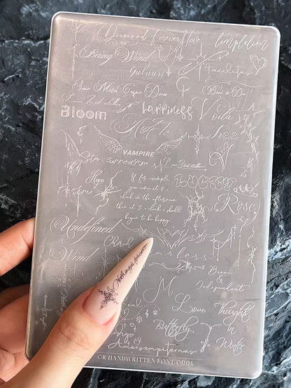 Gulauri Stamping Plate - Hand Written Font G004