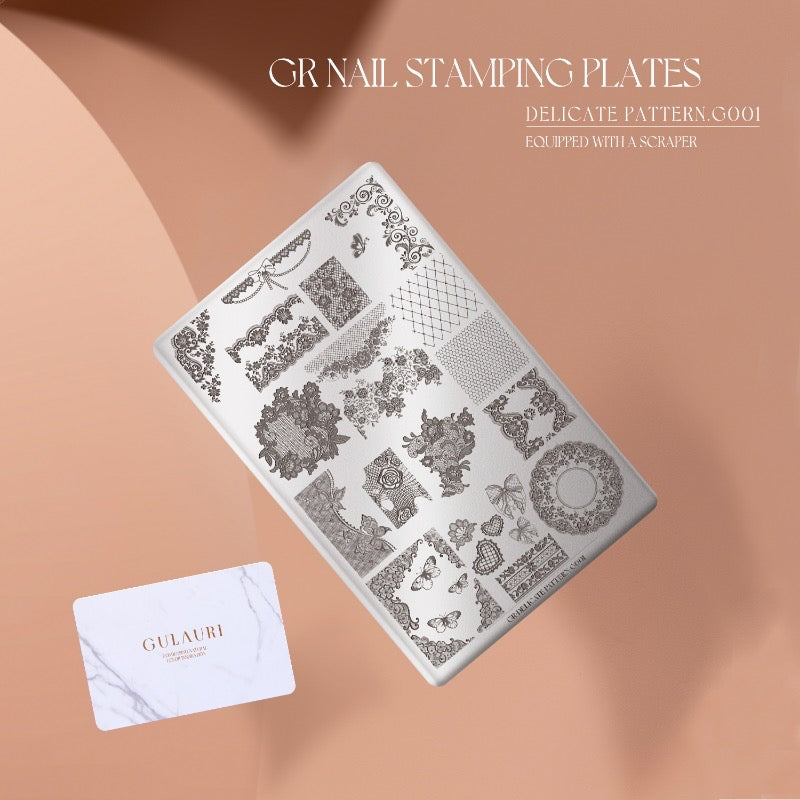 Gulauri Stamping Plate - Delicate Pattern G001