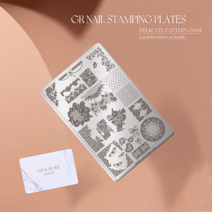 Gulauri Stamping Plate - Delicate Pattern G001