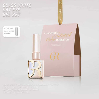 Gulauri White Glass Cat Eye 3pk
