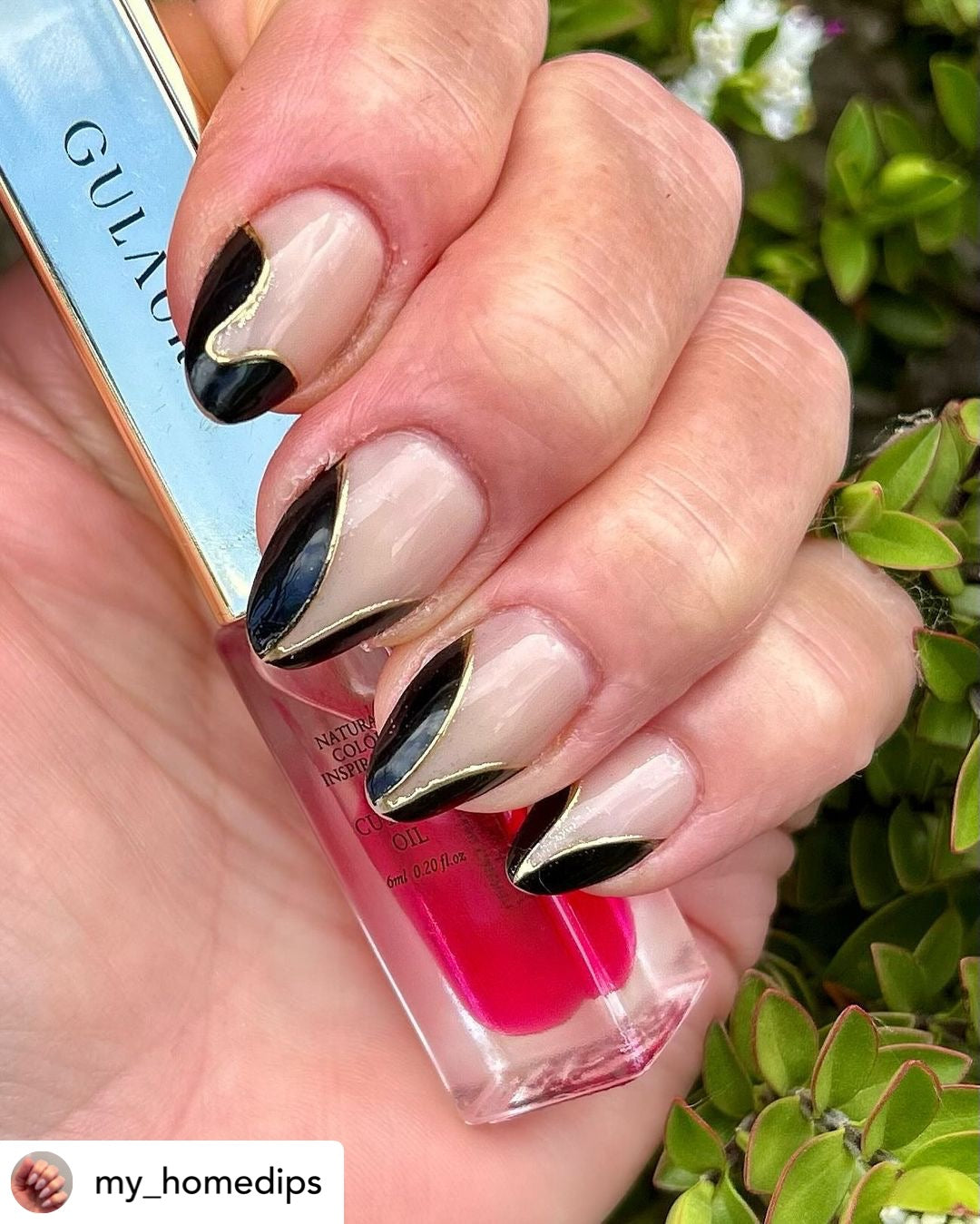 Press On Gel Nails - Black Dior