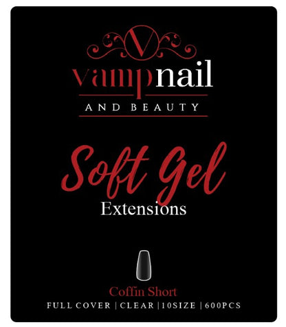 Vamp Soft Gel Tips - Coffin Short