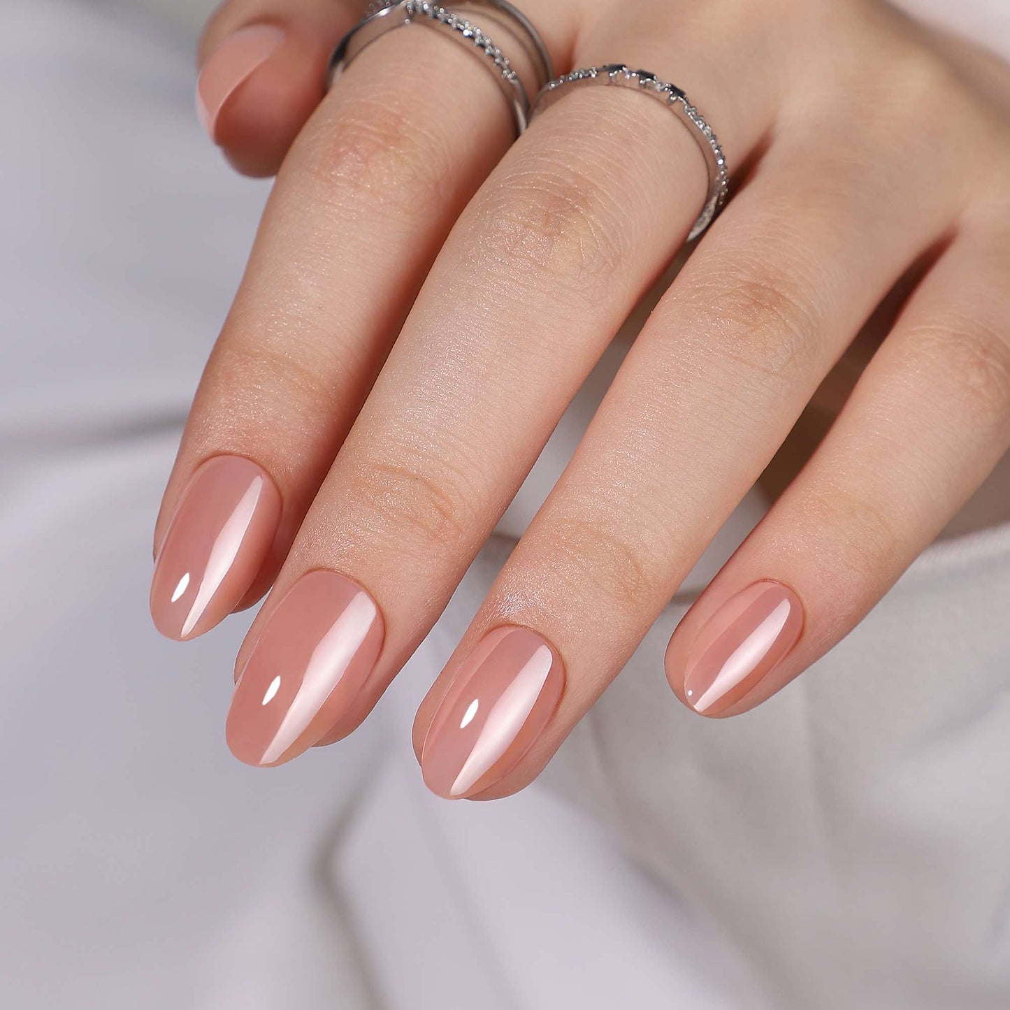 Press on Gel Nails - Glazed Nude