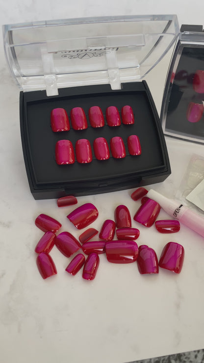 Press On Gel Nails - Cerise