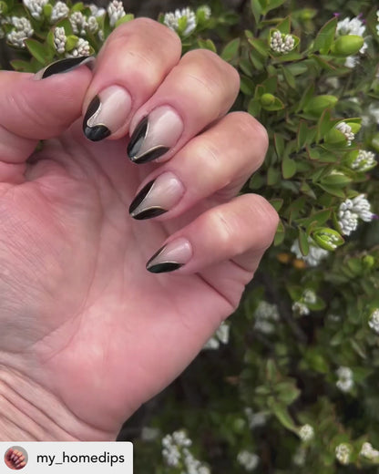 Press On Gel Nails - Black Dior